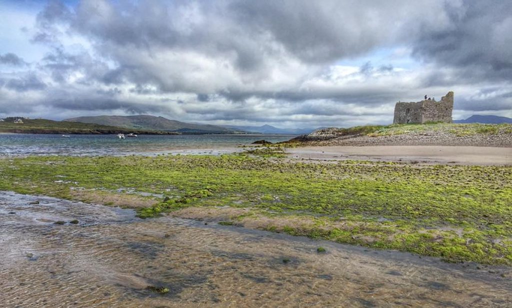 Ballinskelligs Beach and Castle in Ireland