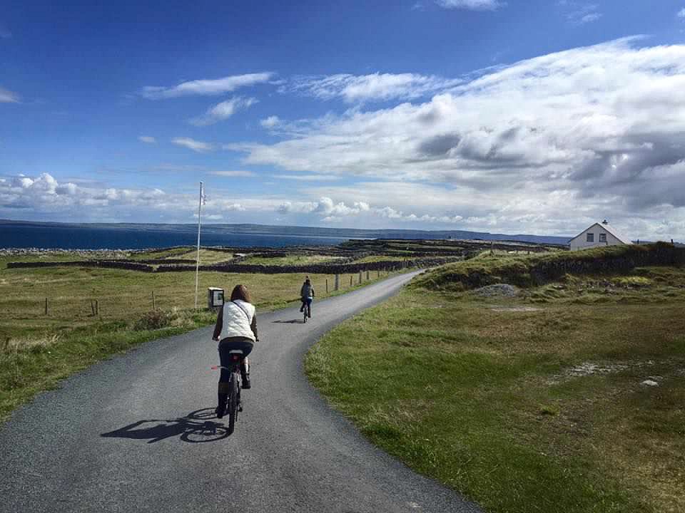 Bicycling in Aran Islands in Ireland