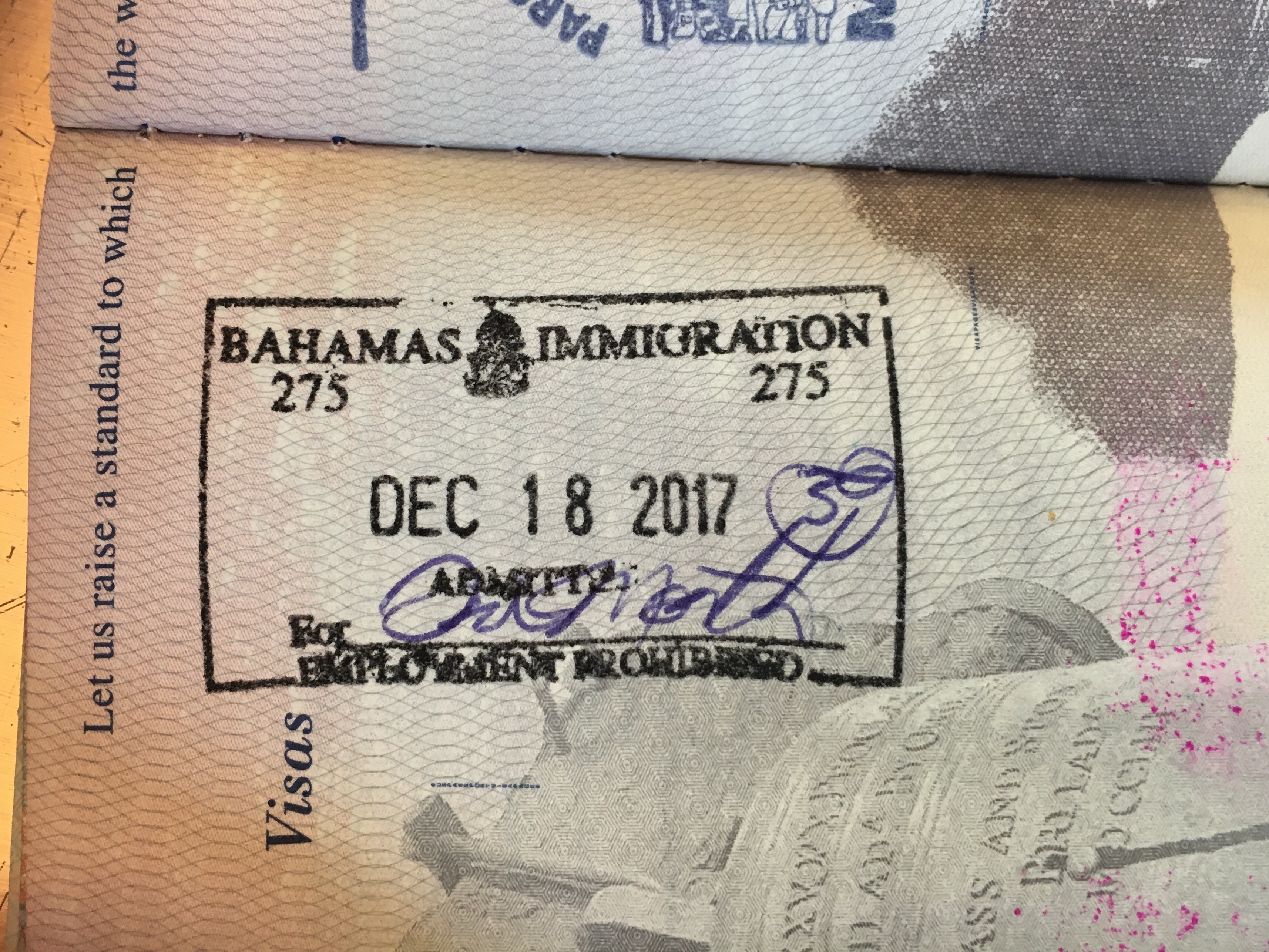 Bahamas Passport Stamp - Married with Wanderlust