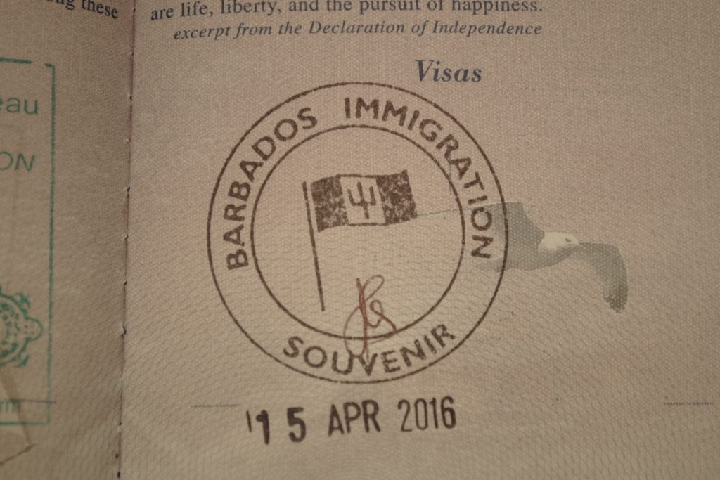 Barbados Passport Stamp 2016