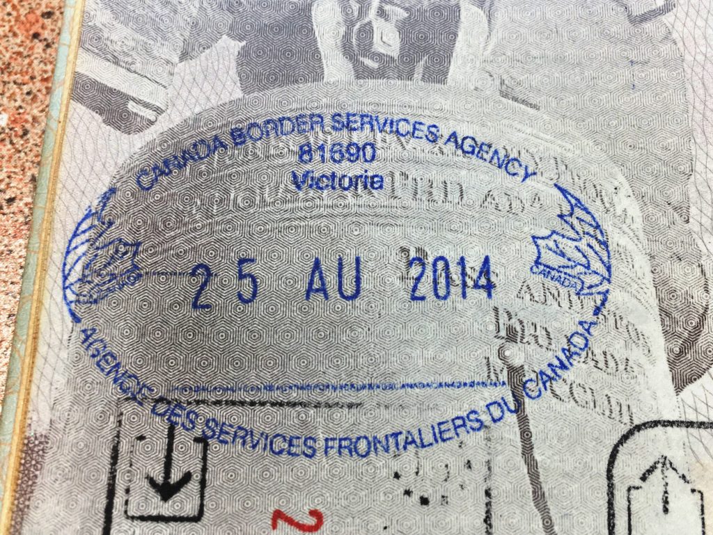 Victoria Canada Passport Stamp