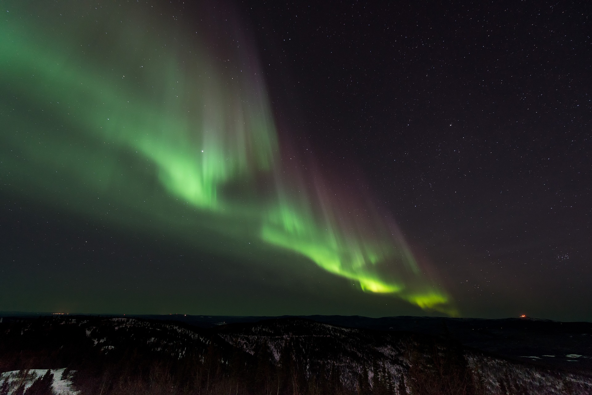 Aurora in Reykjavik, Iceland