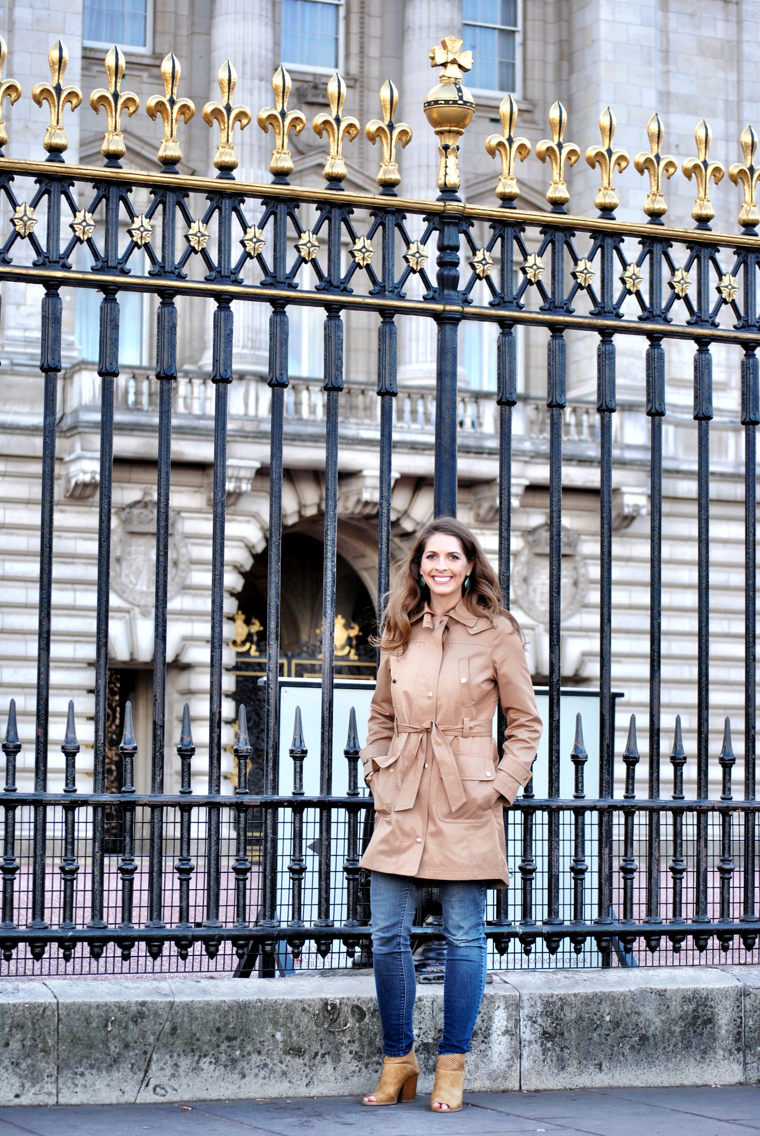 Outside Buckingham Palace in London