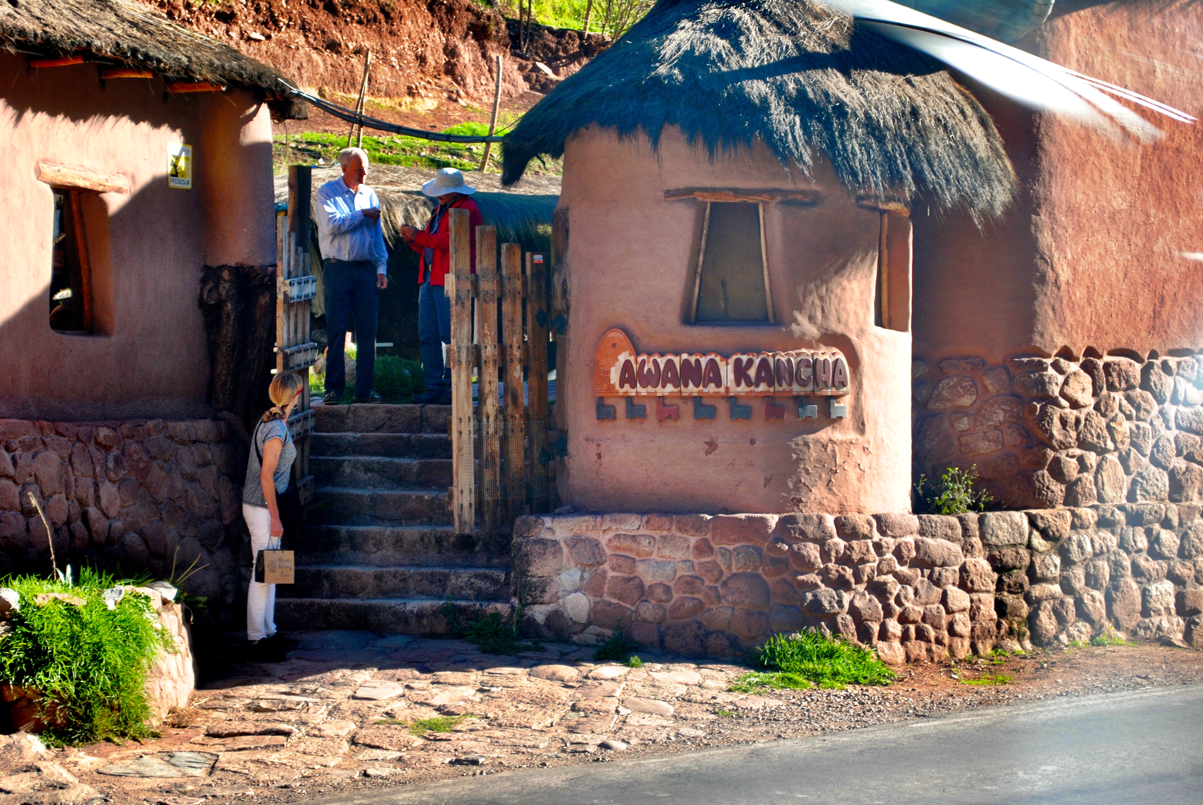 Outside the Awana Kancha Alpaca Farm in Peru