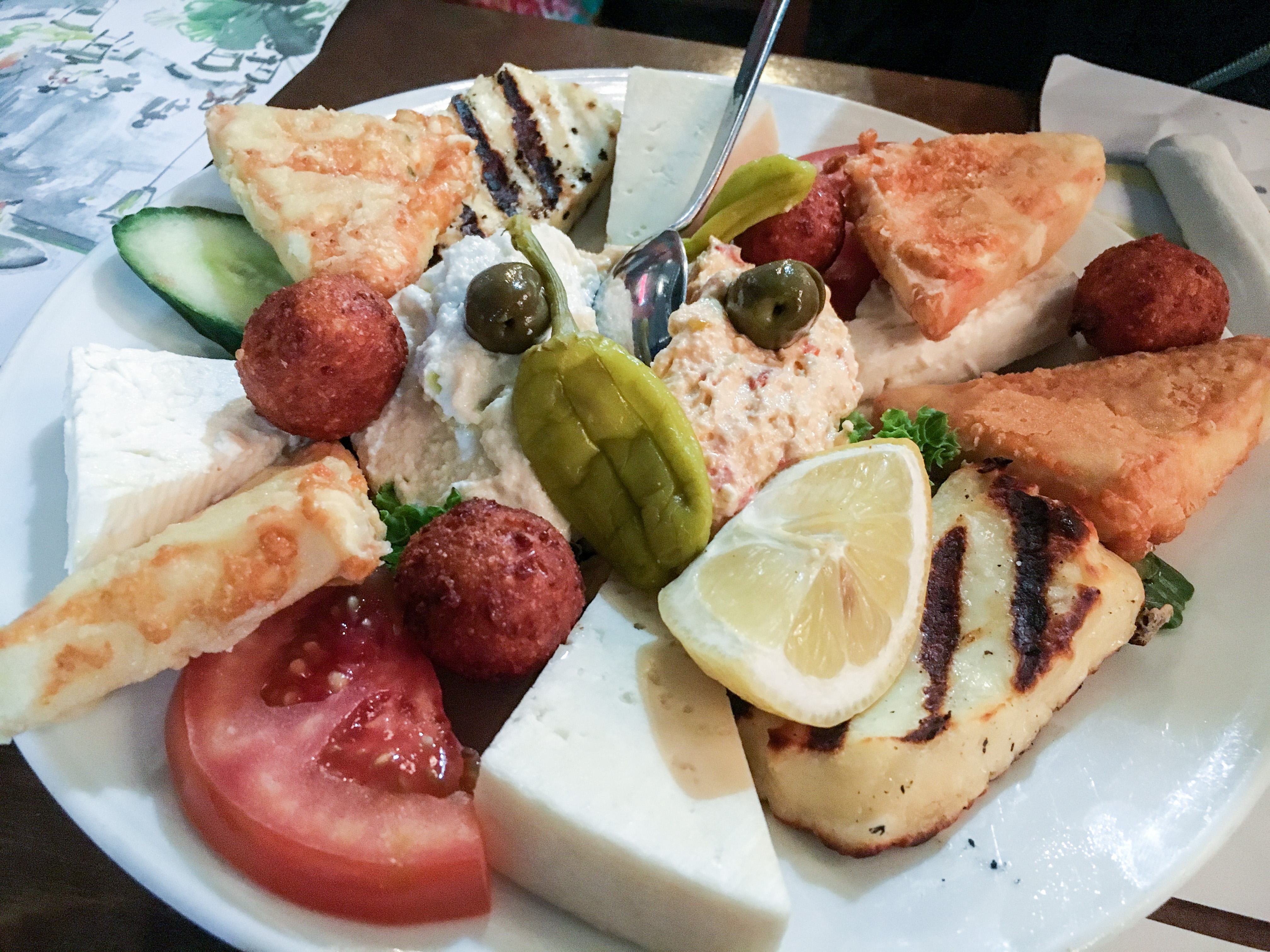 Assorted cheese platter in Athens Greece
