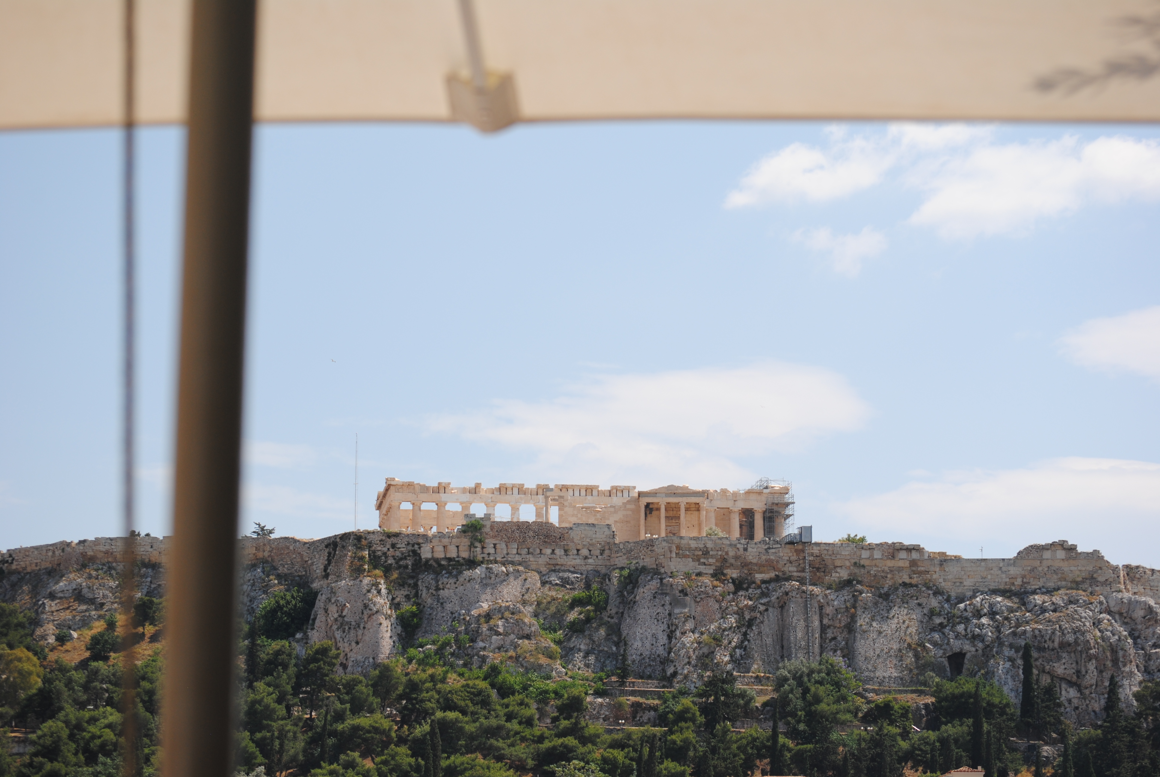 View of the Acropolis from the MS Roof Garden in Athens