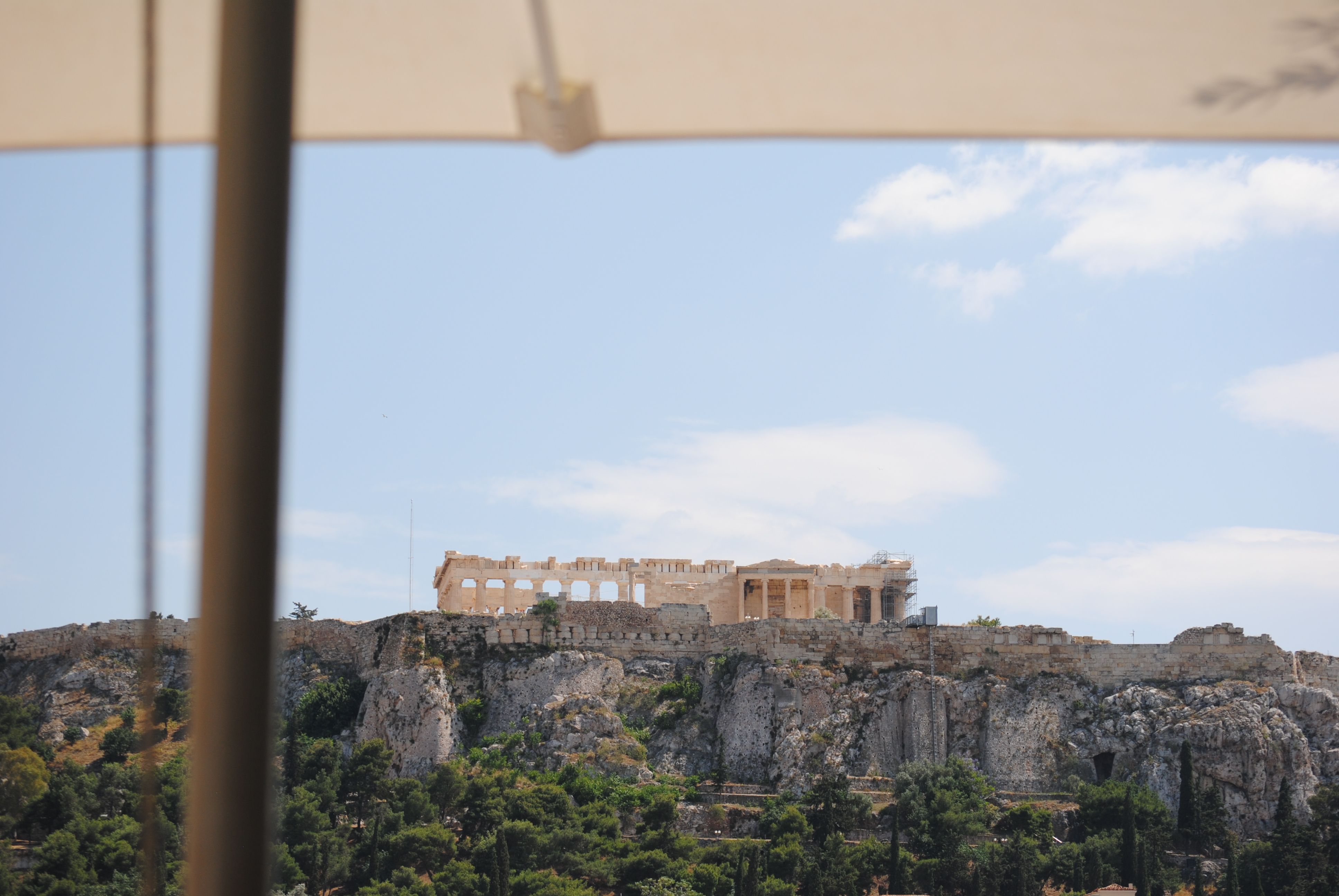 View of the Acropolis from a Rooftop Bar