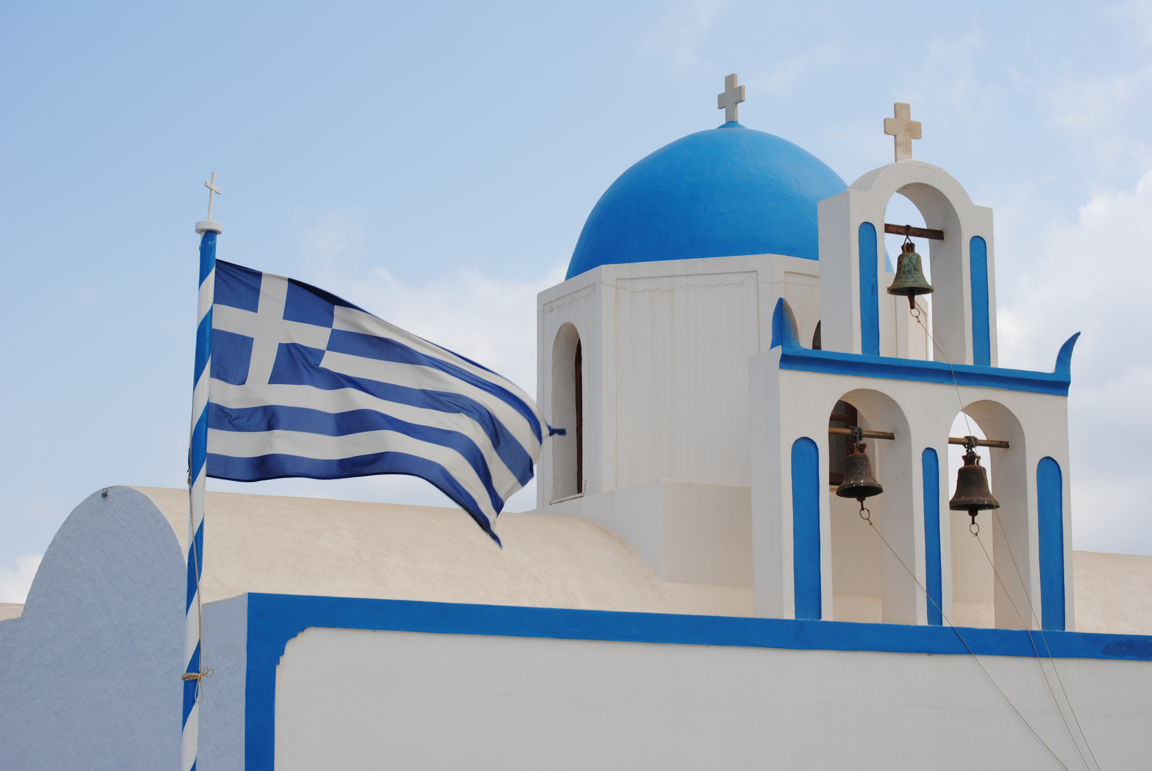 Blue Dome Church on Santorini