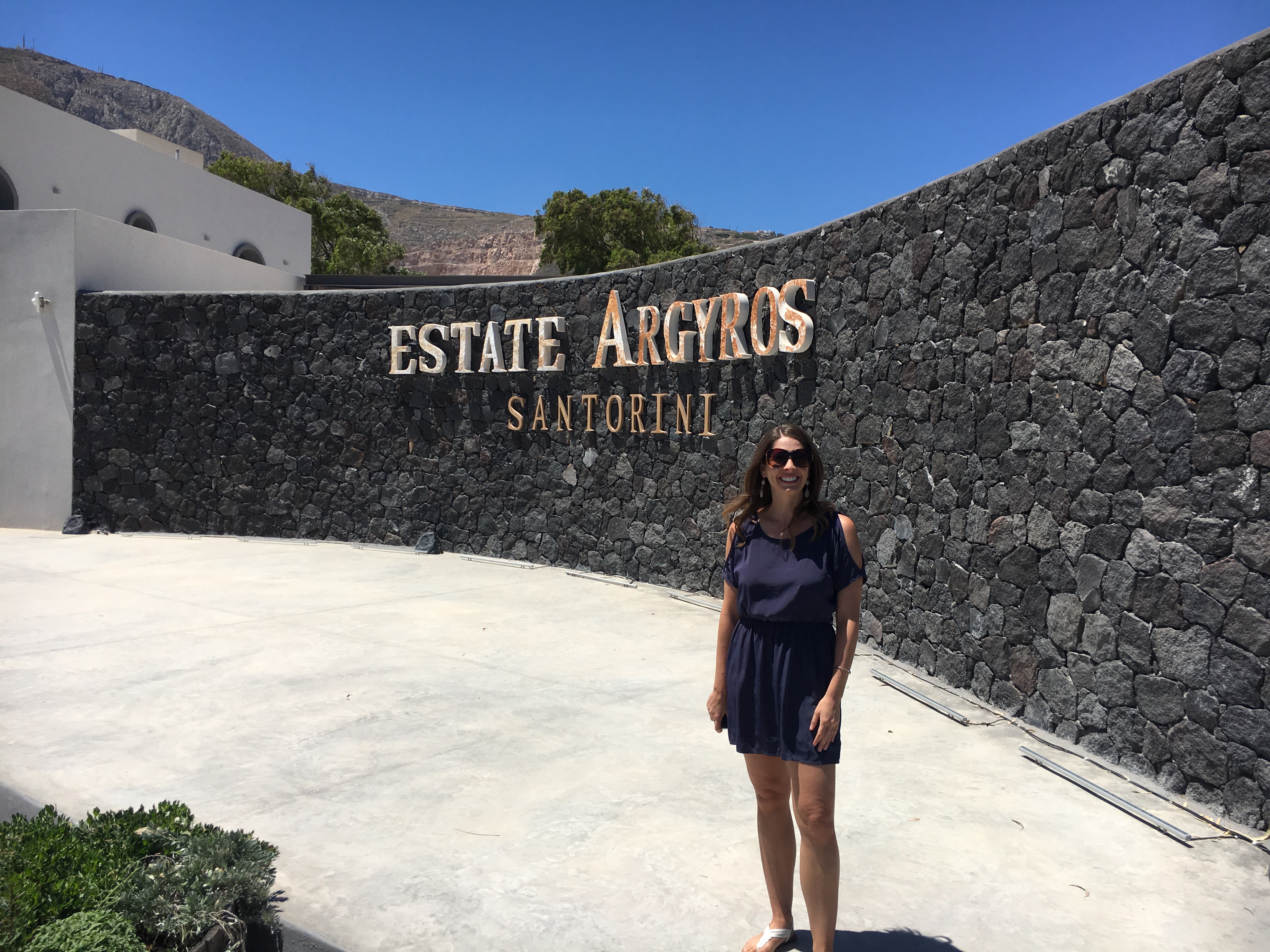 Outside Estate Argyros in Santorini