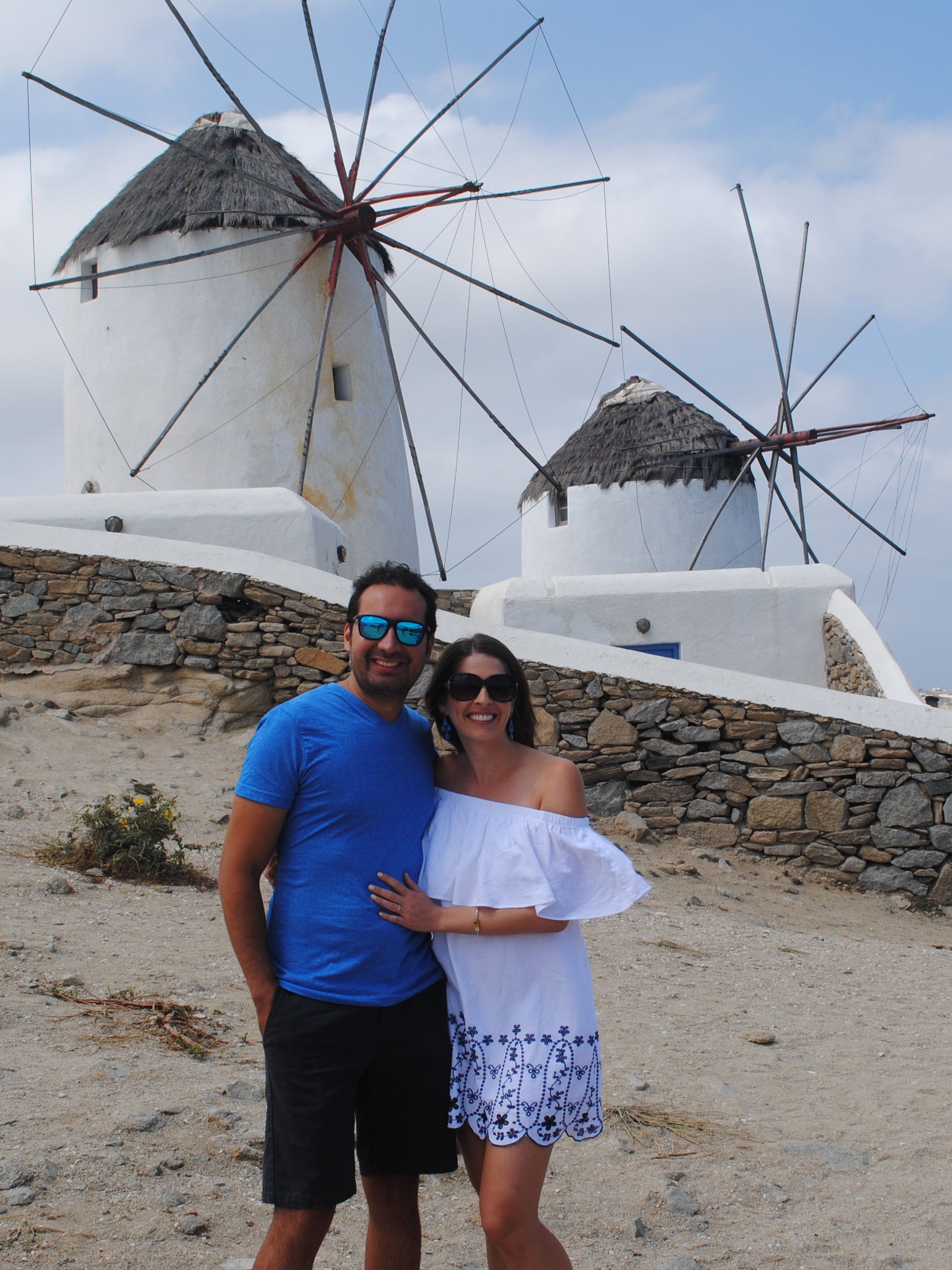 Checking out the windmills in Mykonos