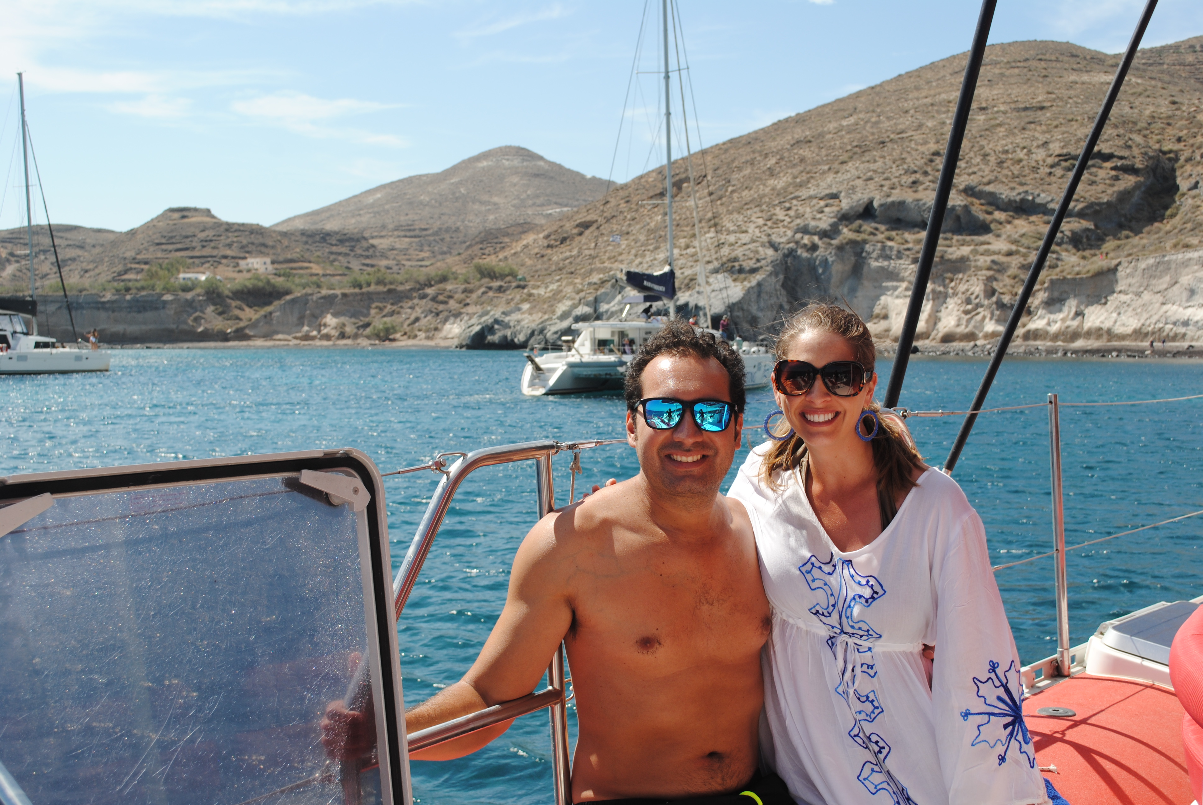 Cruising in Santorini, Greece