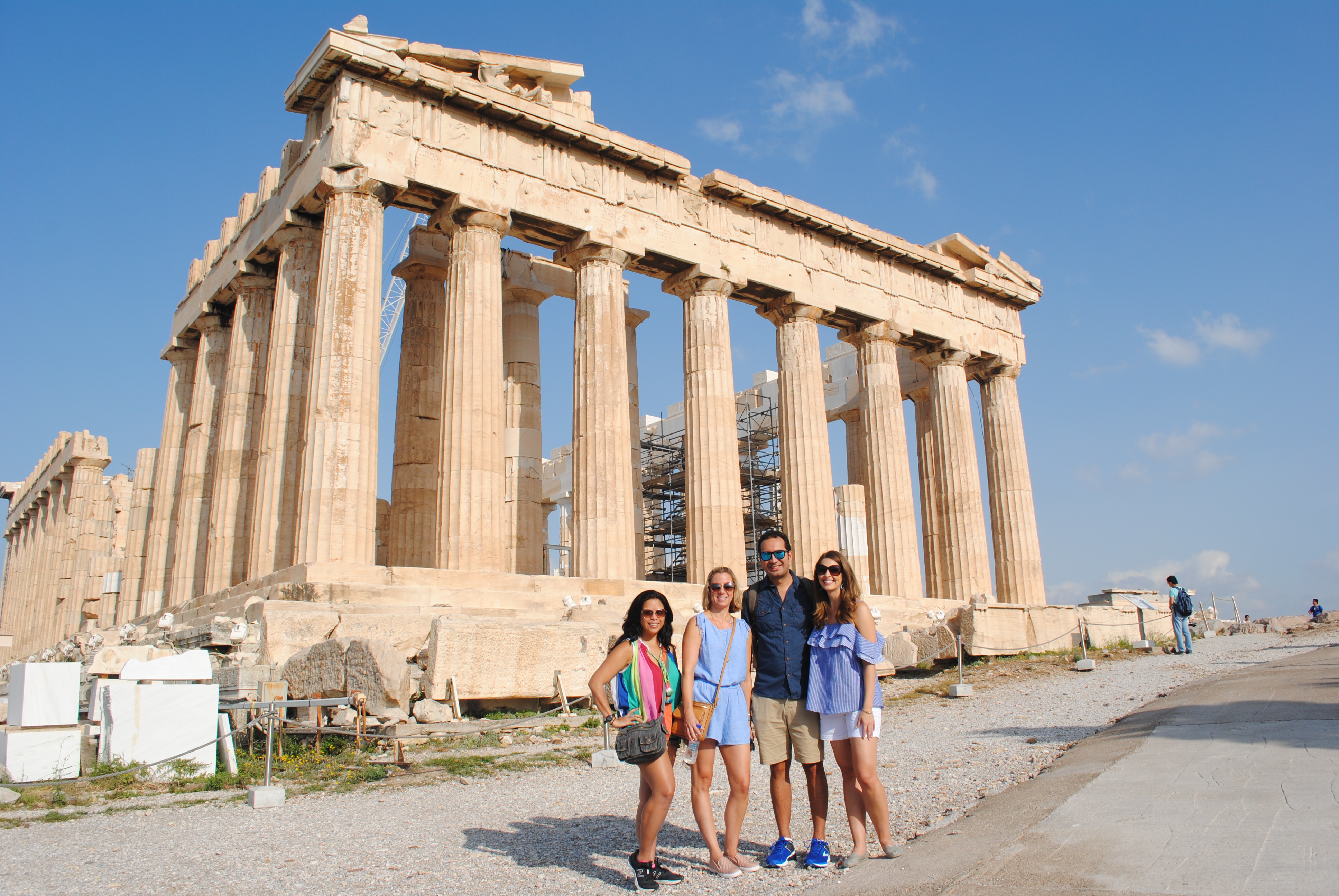 Visiting the Acropolis in Athens, Greece with friends