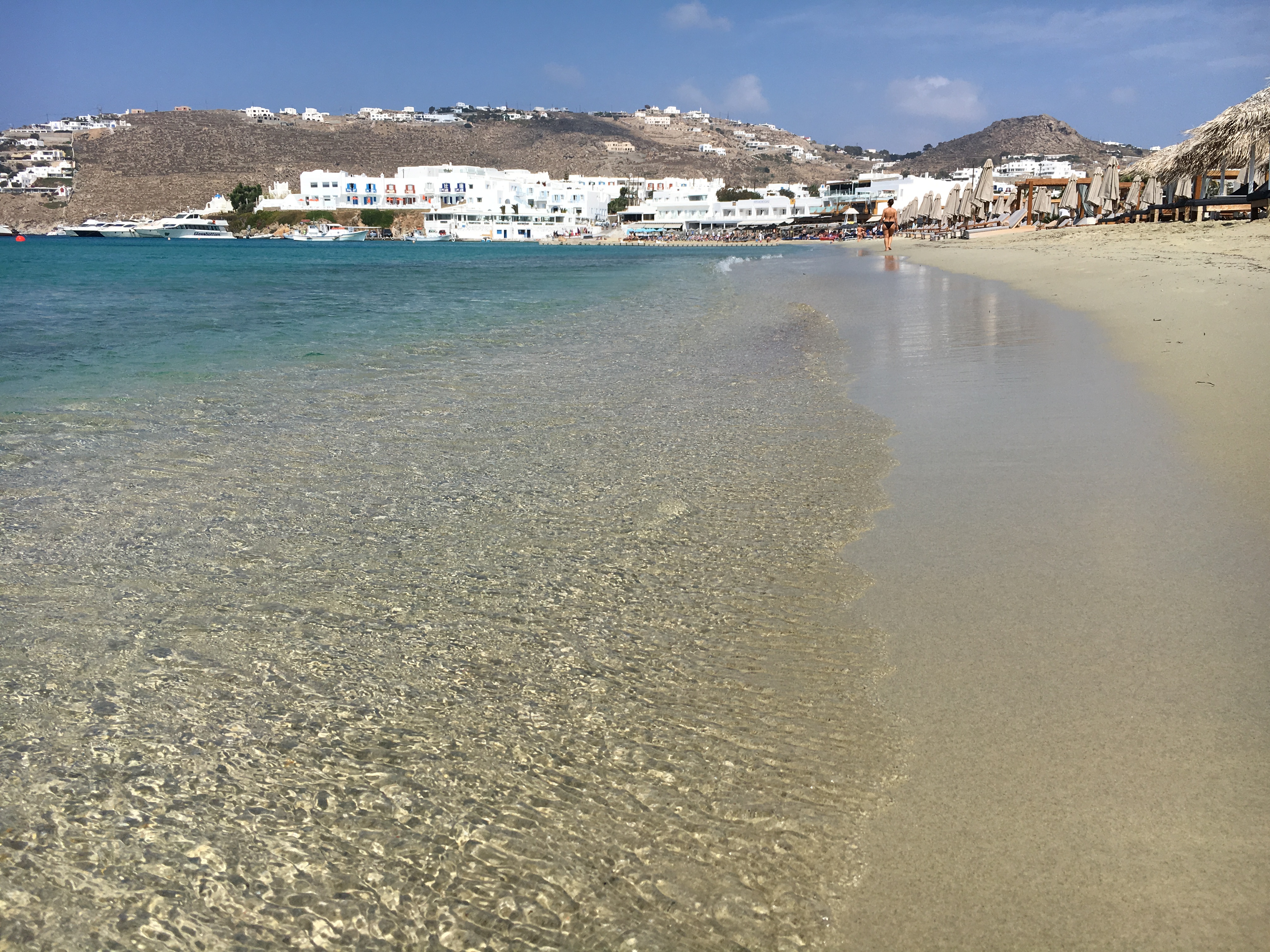Platis Gialos beach in Mykonos