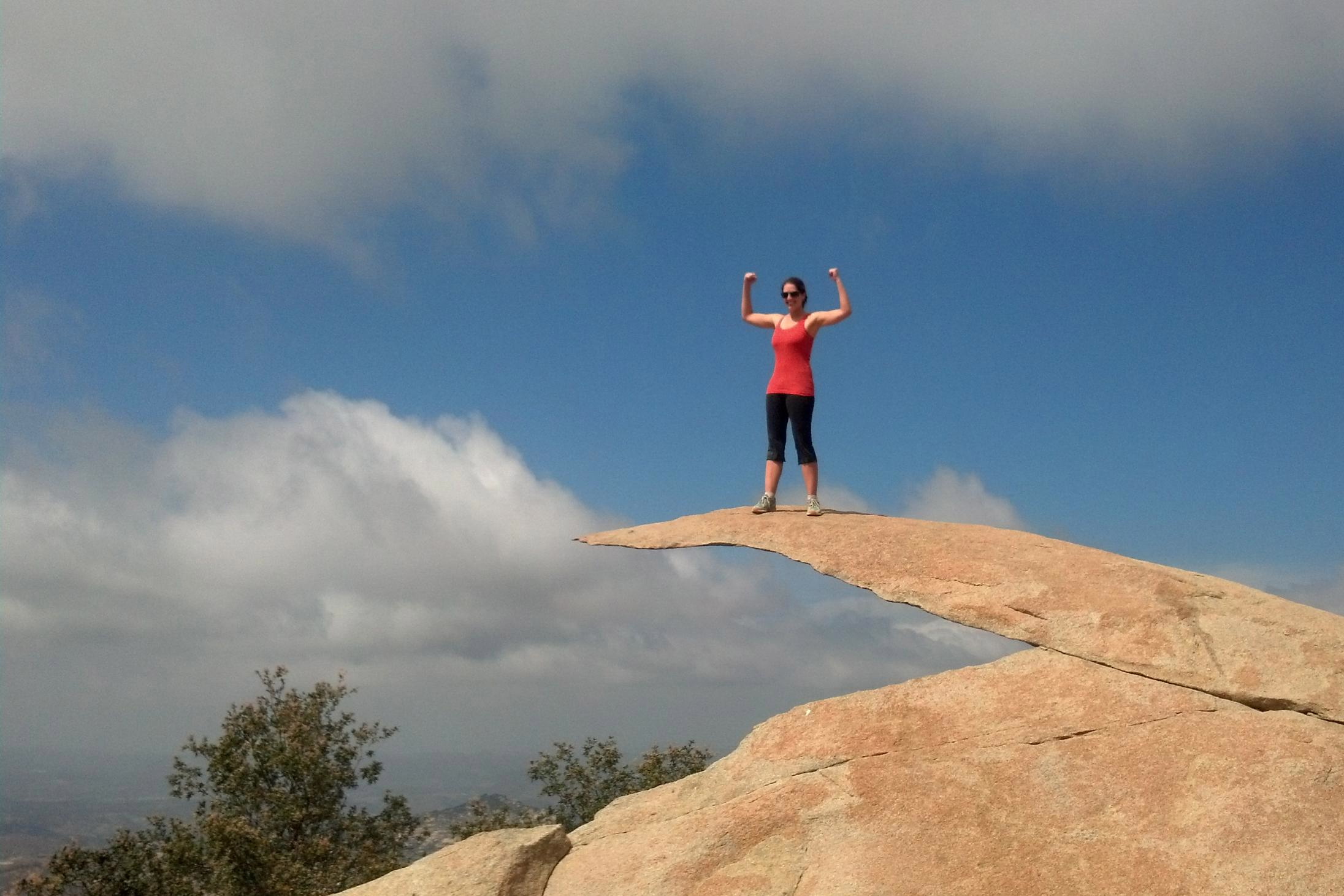 Potato Chip Rock is a famous hiking spot in San Diego