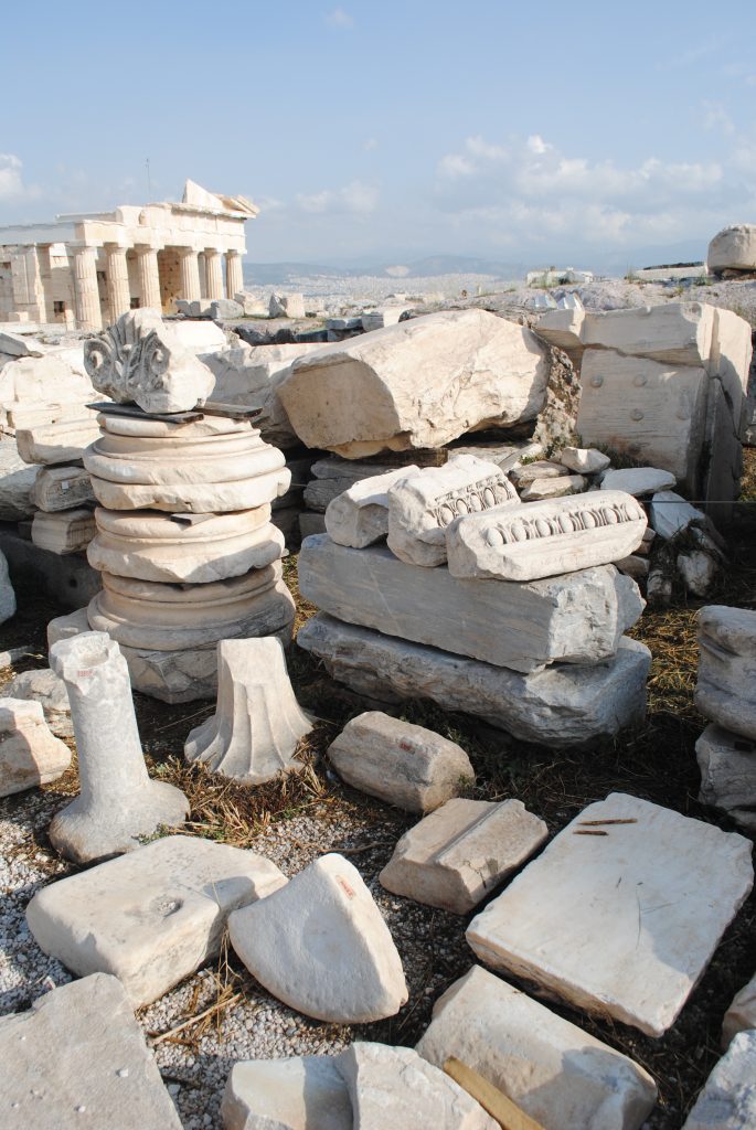 Artifacts at the Acropolis in Athens