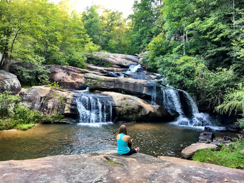 Enjoy the waterfall view at Chau Ram County Park in South Carolina