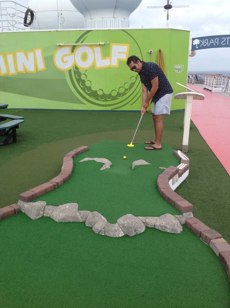 Play mini golf on a cruise ship