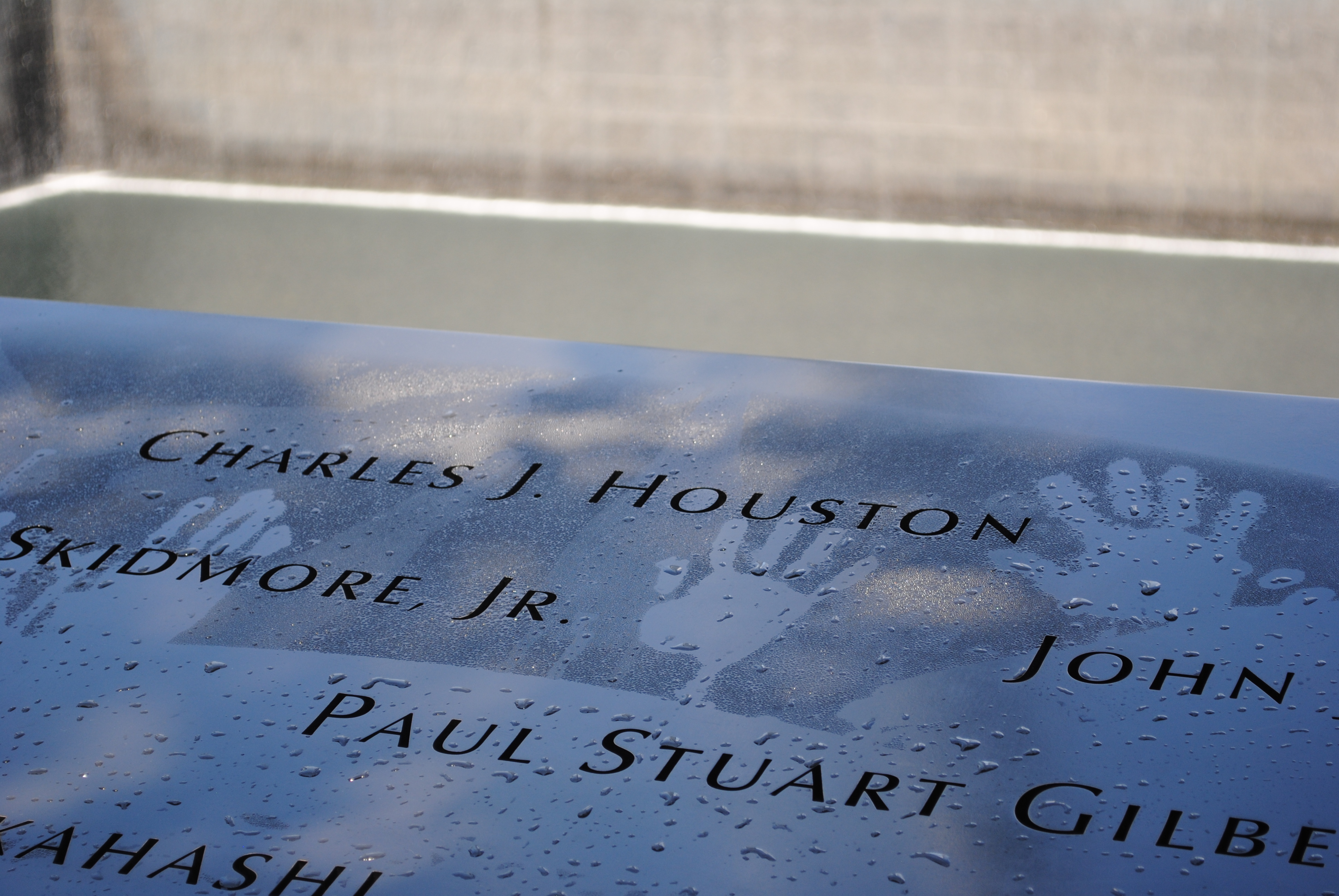 Handprints on the 9/11 Memorial