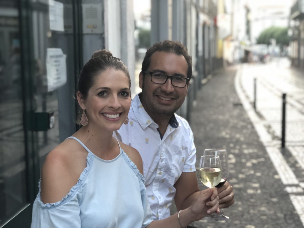 Sipping wine in Ponta Delgada