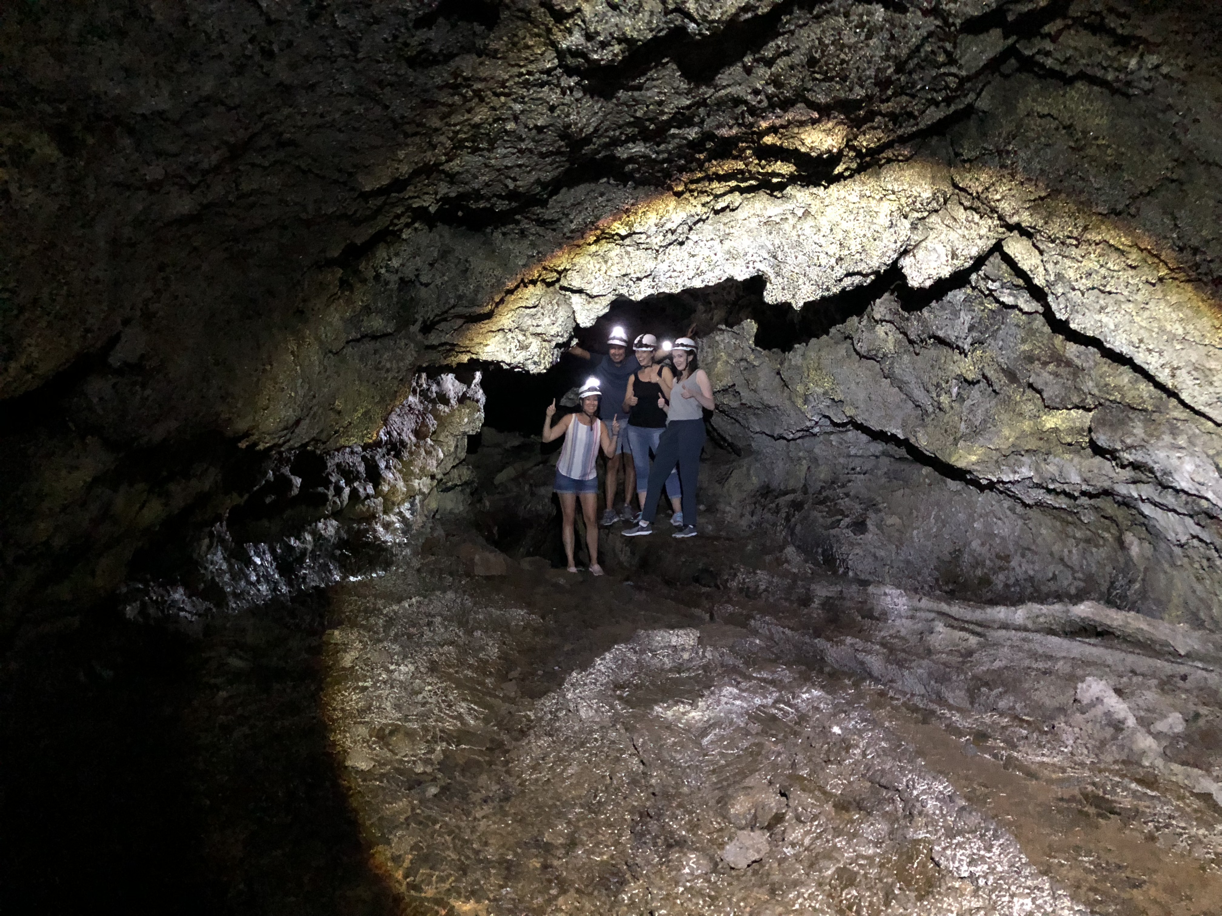 Inside Gruta das Agulhas on Terceira Island, Azores