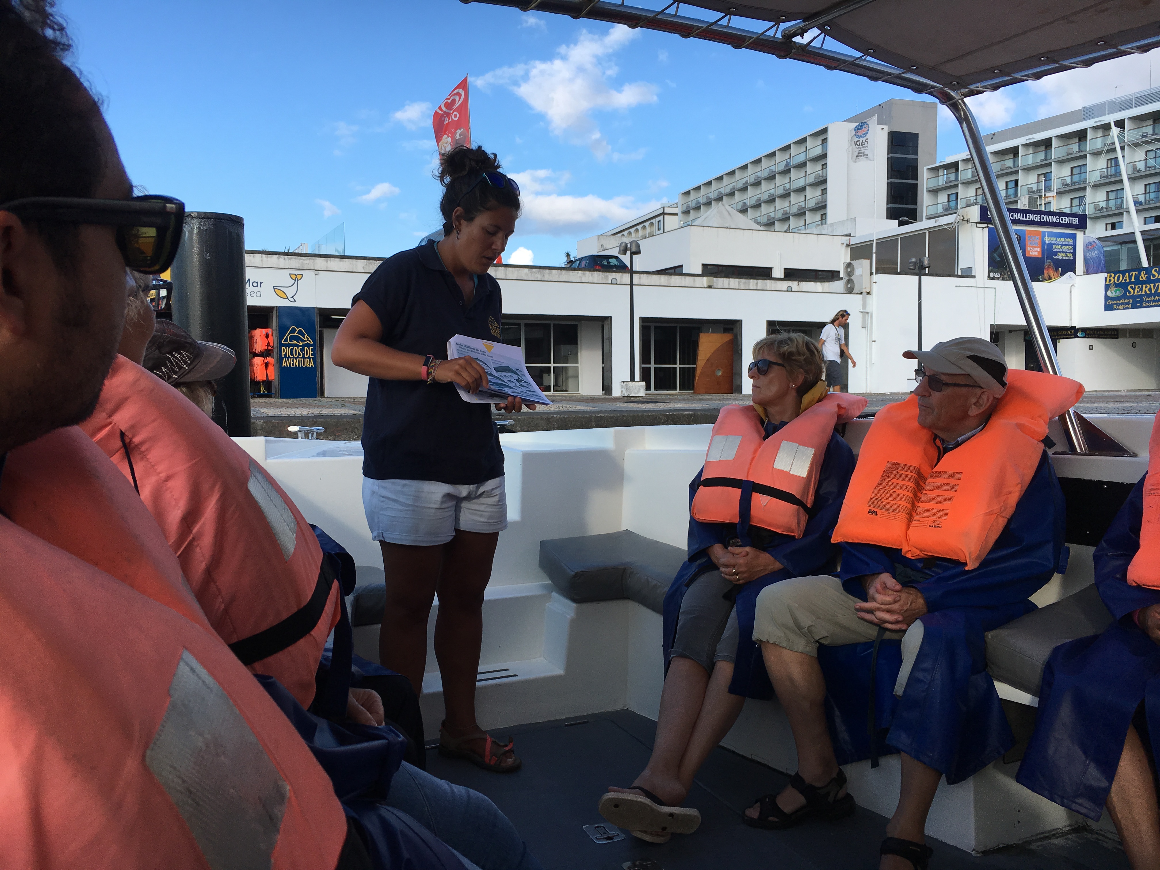 Picos de Aventura provides a briefing before the whale watching tour