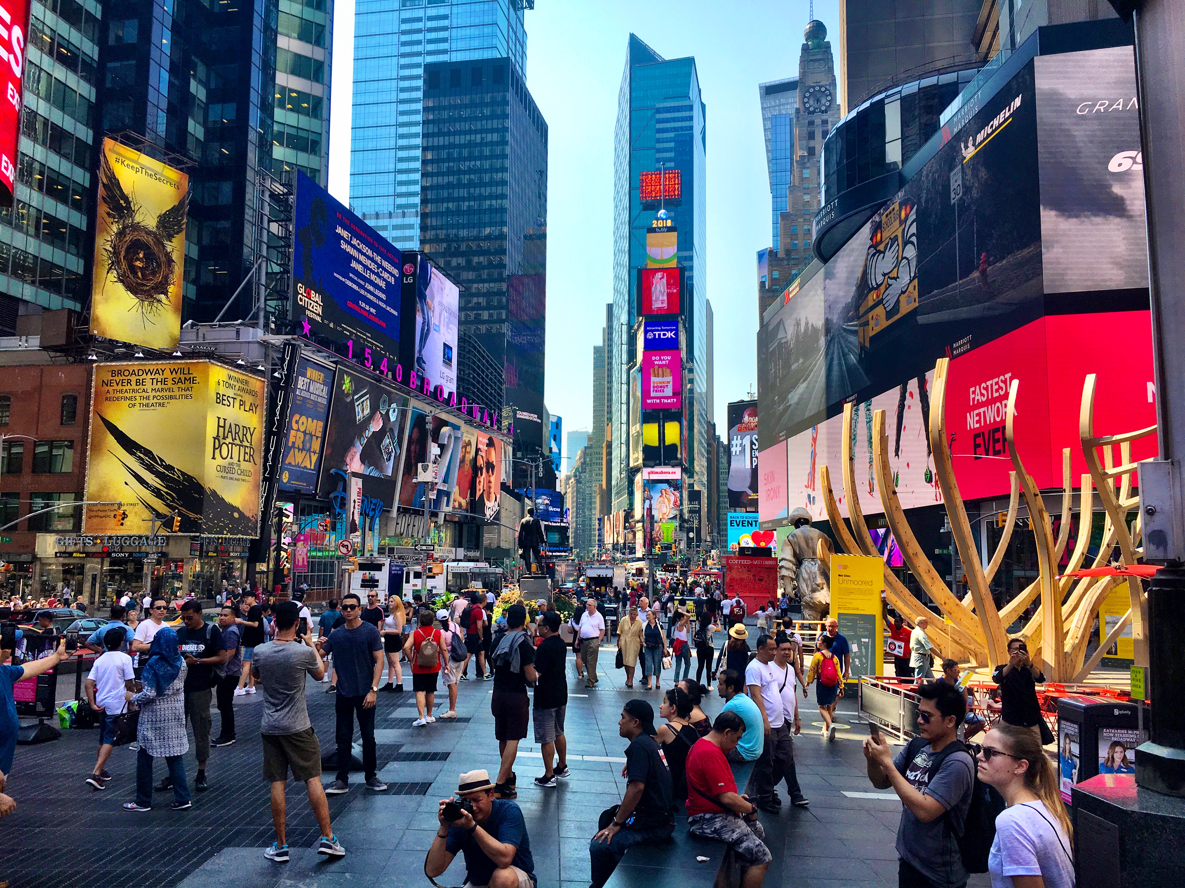 Visit Times Square on a layover in New York City