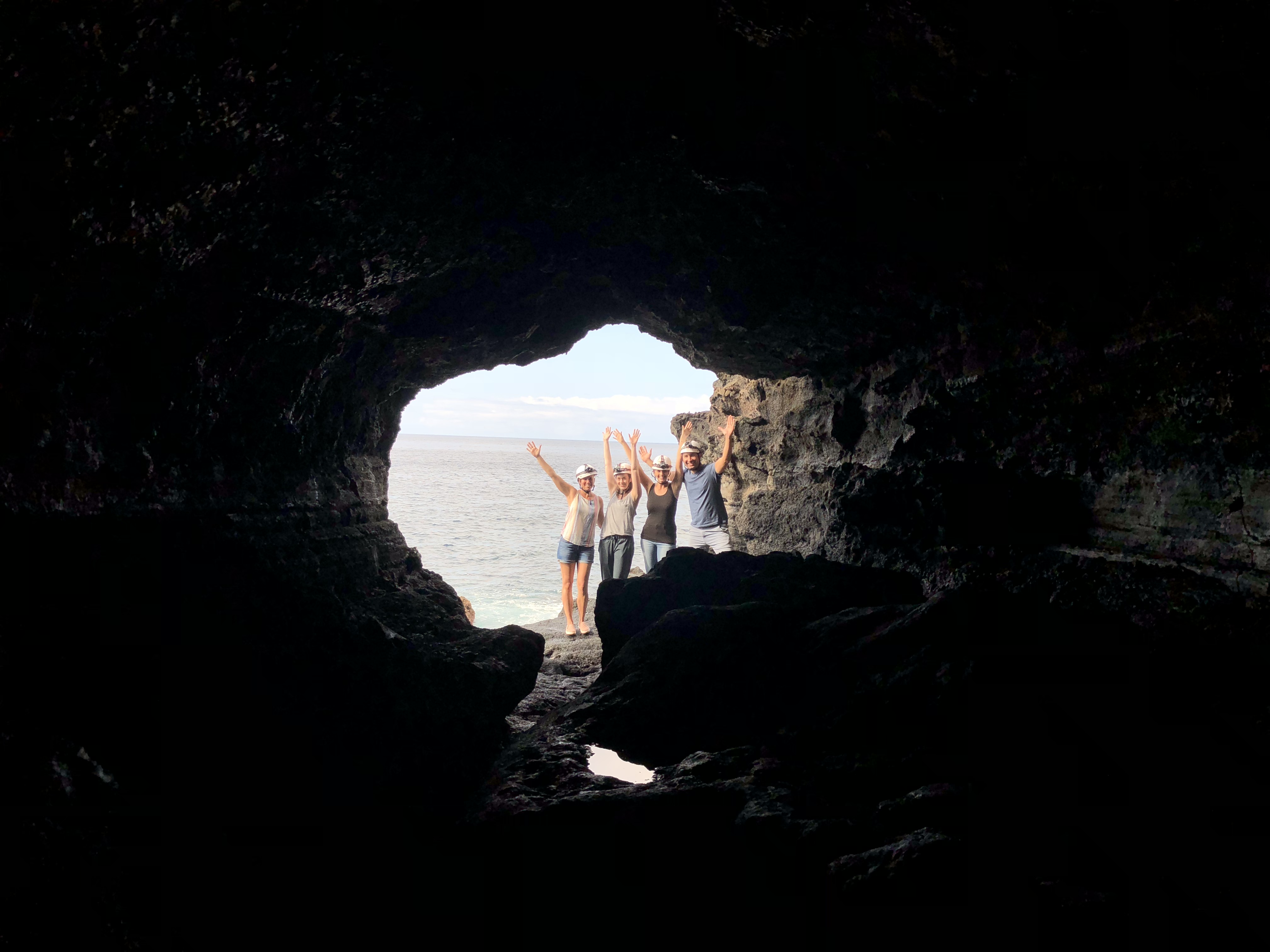 Walk through a lava tube on Terceira Island, Azores