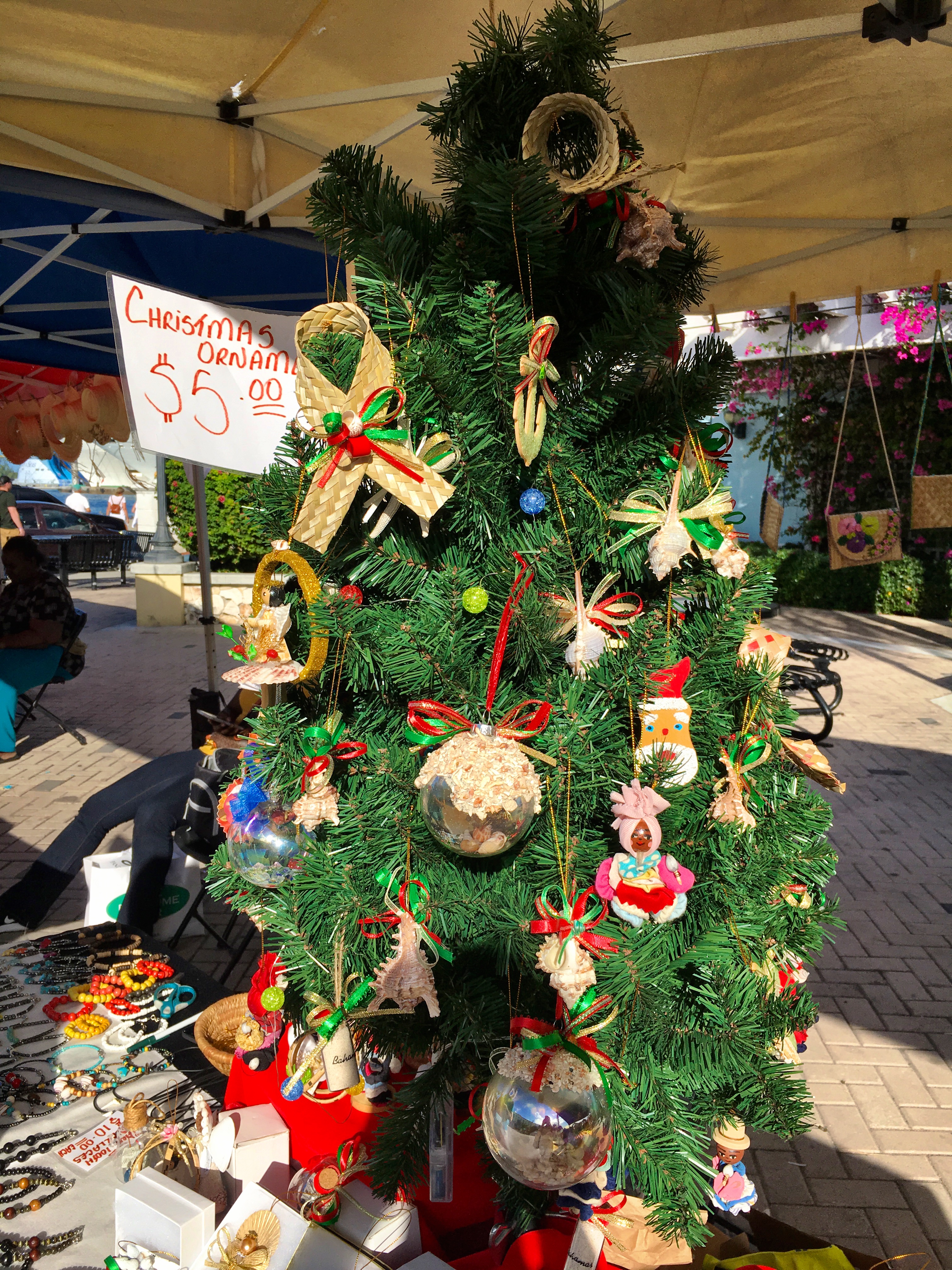 Buy Christmas ornaments as souvenirs