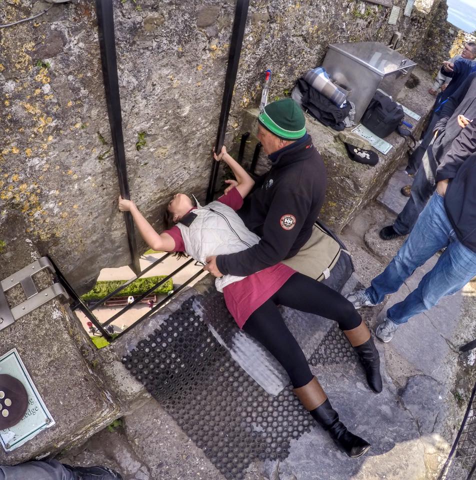 Kissing the Blarney Stone in Ireland