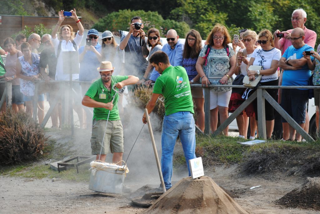 Cooking the famous "Cozido" in Furnas on Sao Miguel Island, Azores