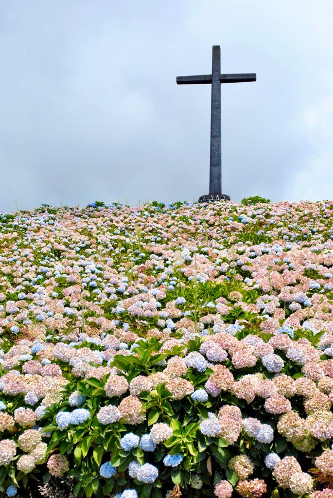 Cross outside chapel in Sao Miguel Island, Azores