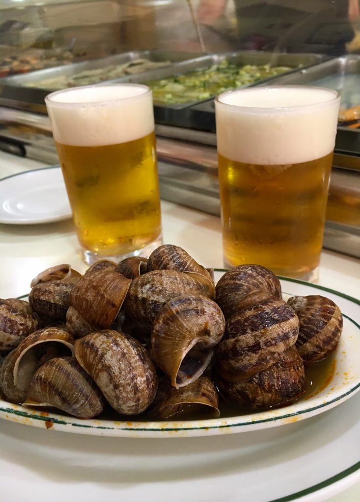 Eat snails in Madrid, Spain at Los Caracoles