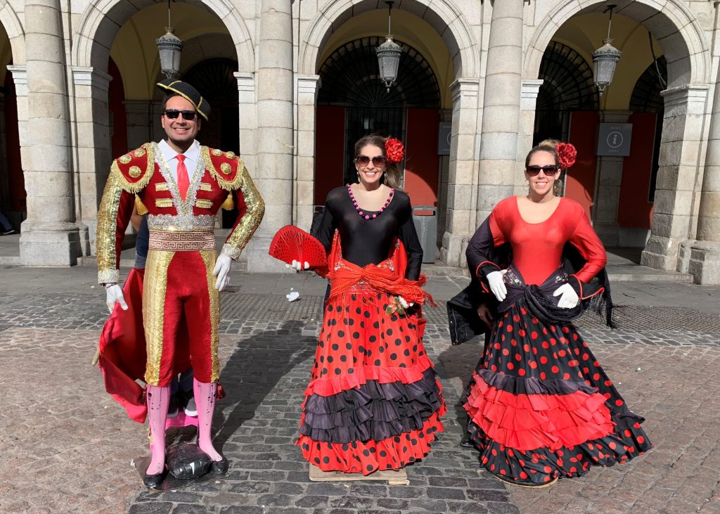 Take fun photos in Plaza Mayor, Madrid