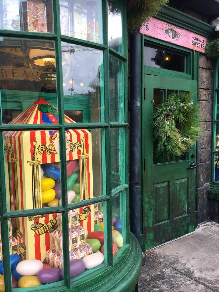 Window displays at the Wizarding World of Harry Potter