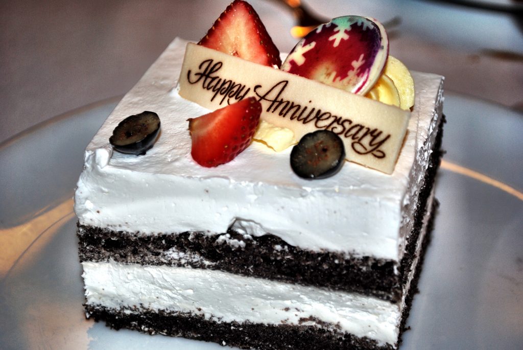 Anniversary Cake on a Cruise Ship