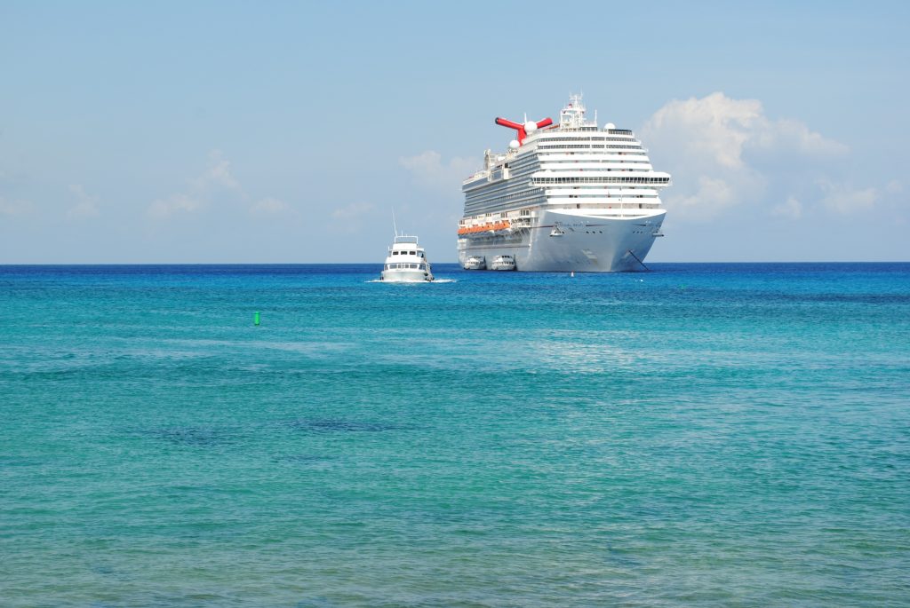 Carnival cruise ship in port in Georgetown, Grand Cayman