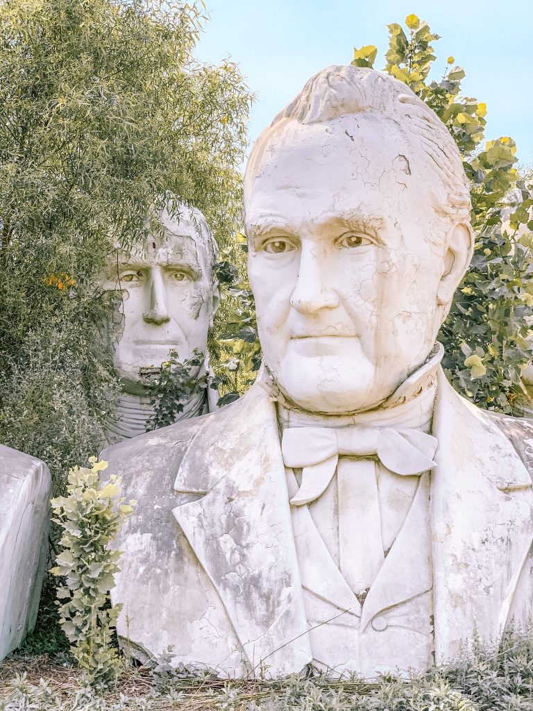 Presidents head statues in Croaker, Virginia