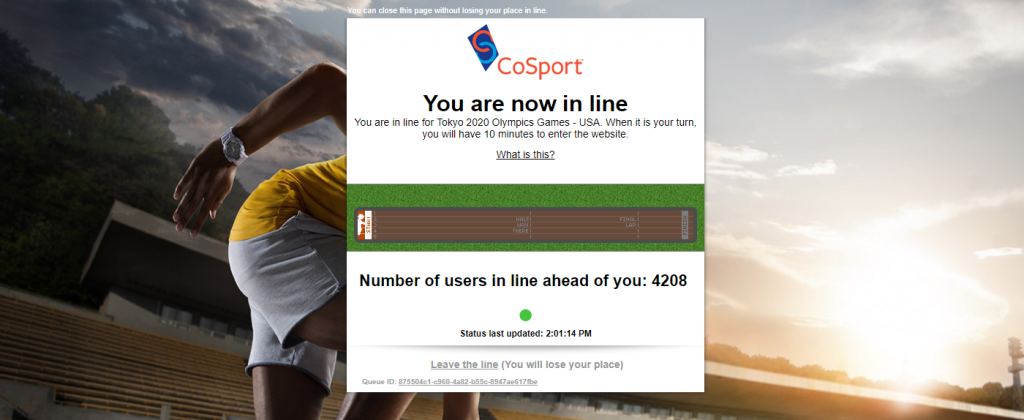 Queue for Olympic Ticket Sales through CoSport