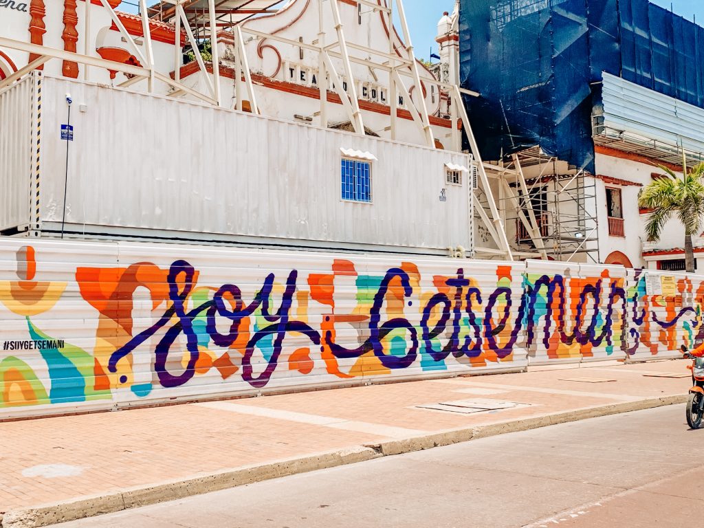 Soy Getsemani sign in Cartagena, Colombia