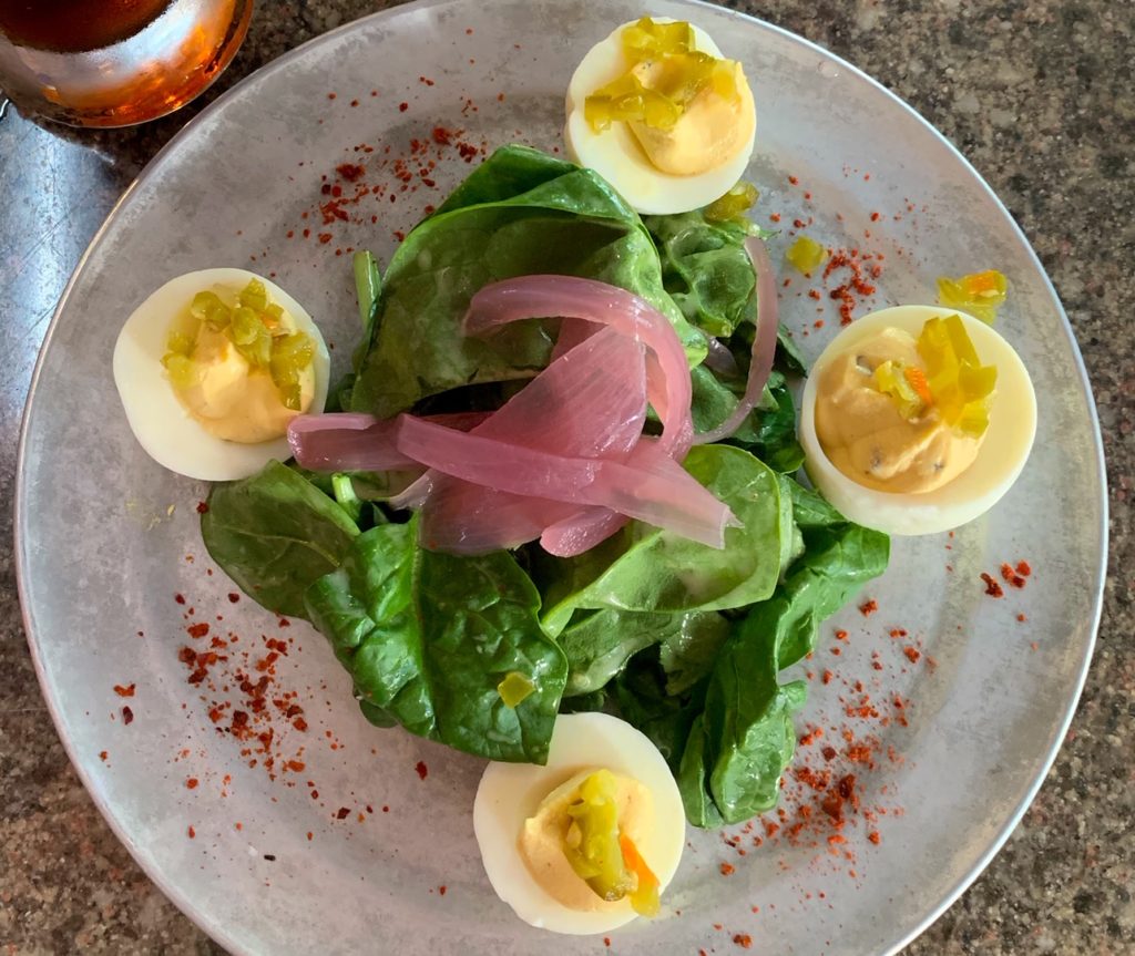 Deviled Eggs dish at Tupelo Honey restaurant in Asheville