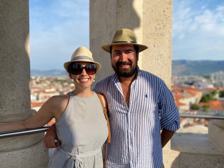 WC + Kristy at top of the bell tower in Split, Croatia