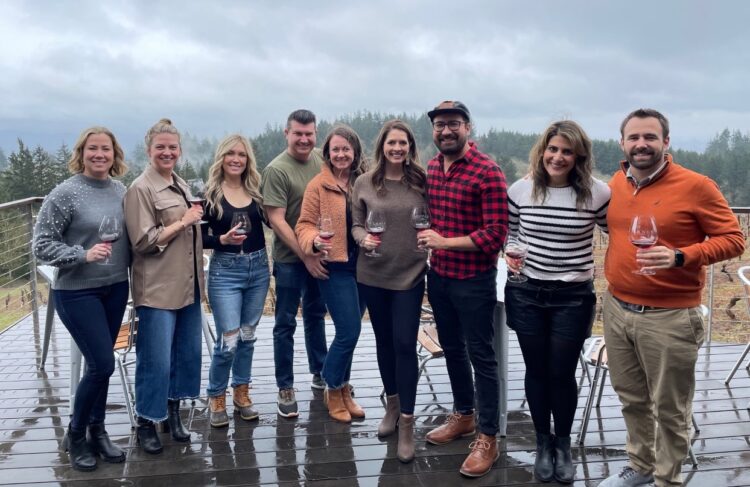 Wine Tasting group in Willamette Valley