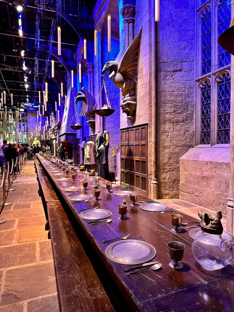 The Great Hall at the Harry Potter Studio Tour London