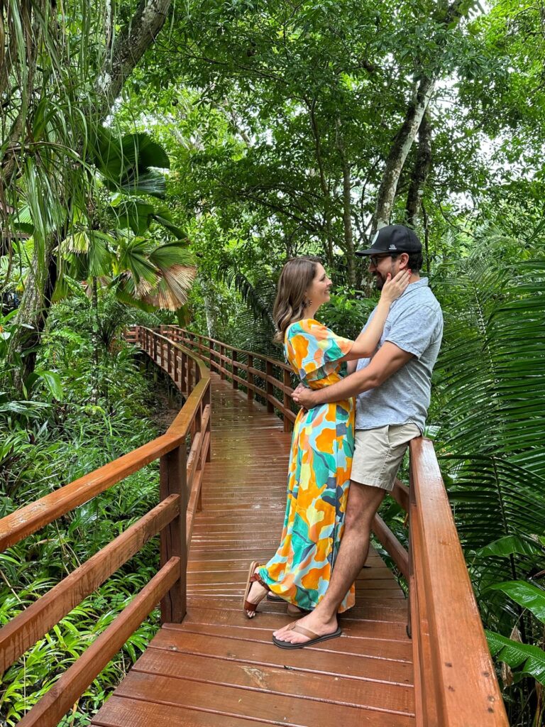 Kristy + WC standing together at Sweet Songs Jungle Lodge in Belize