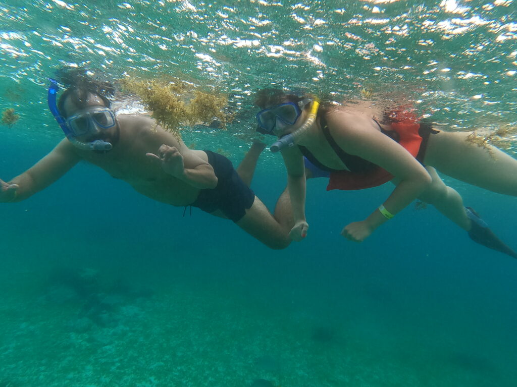 Kristy + WC snorkeling in Belize