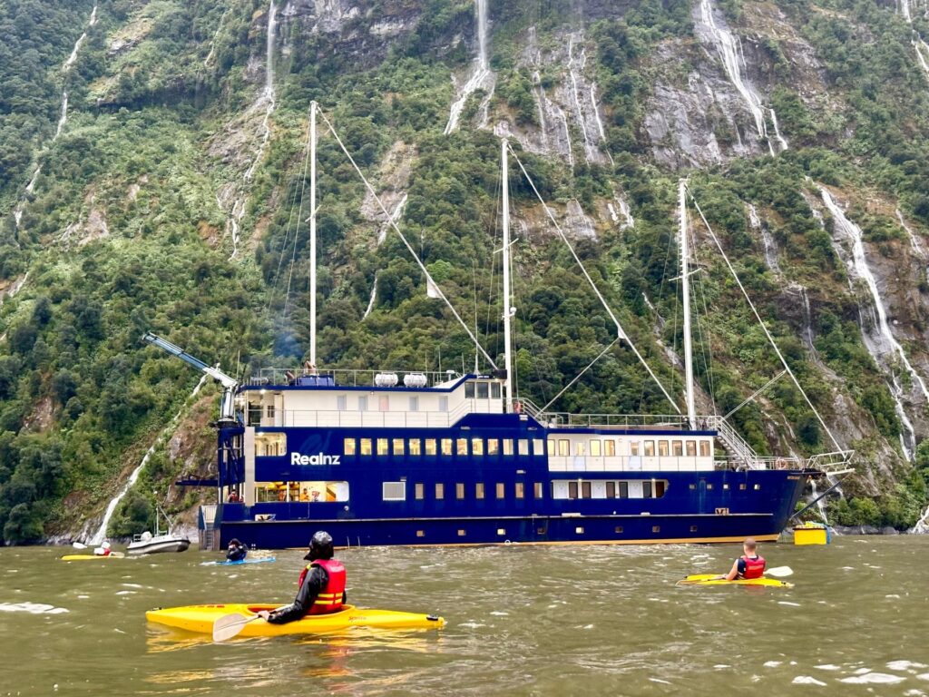 Kayaking on the Milford Sound, New Zealand