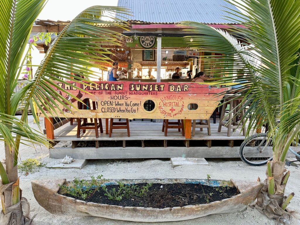 Pelican Sunset Bar in Caye Caulker, Belize