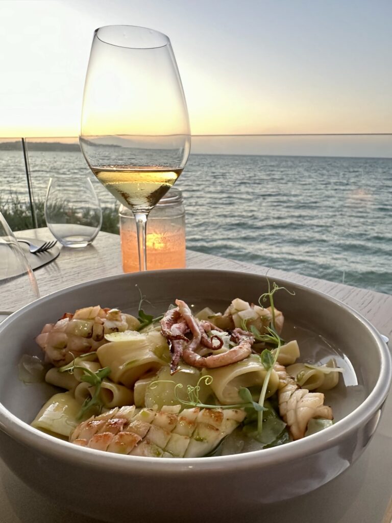 Calamarata pasta dish at Utopia restaurant, Zakynthos