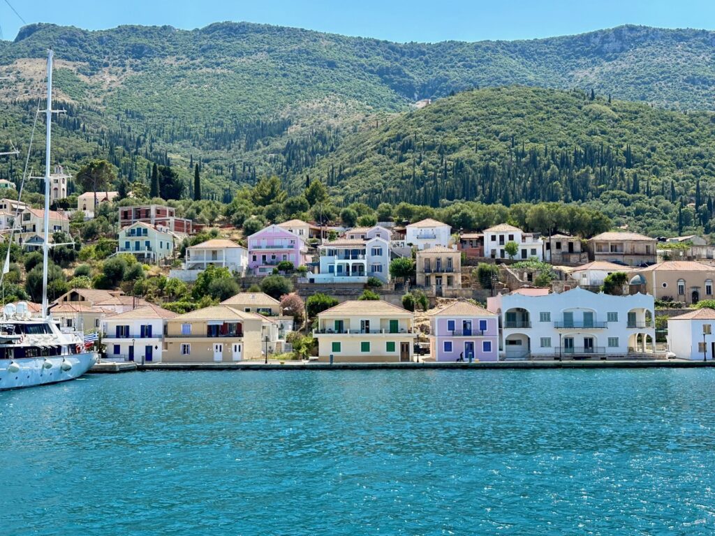 View of Ithaca, Greece from the water