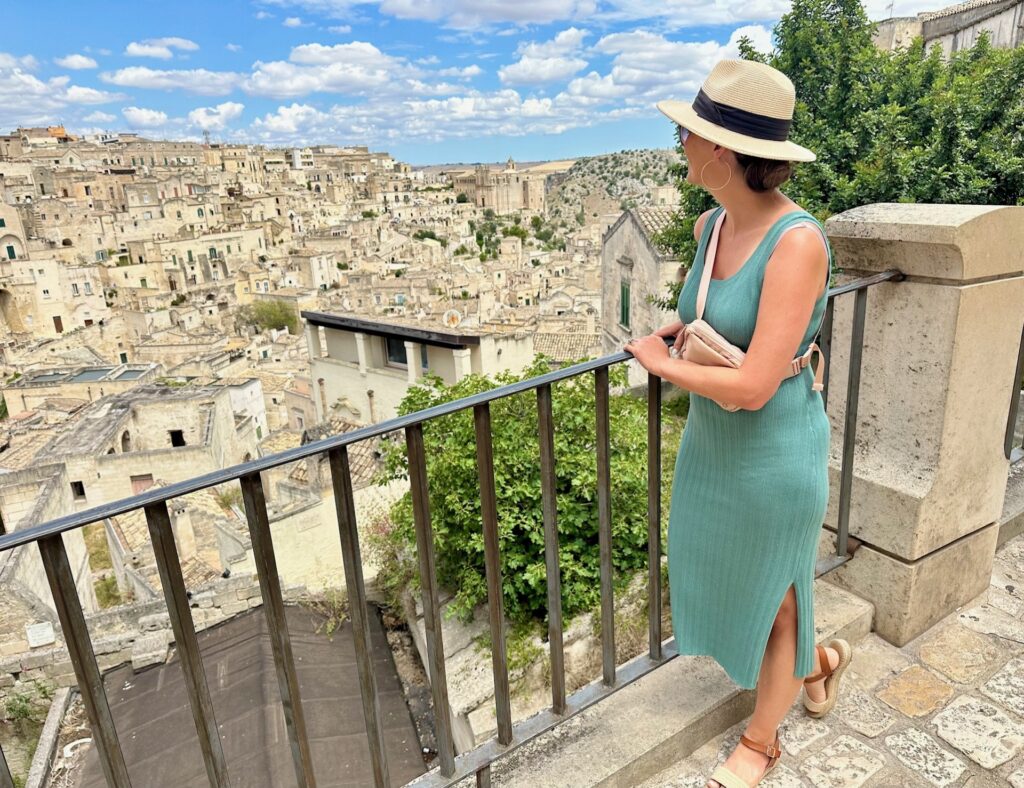 Kristy enjoying the view in Matera, Italy